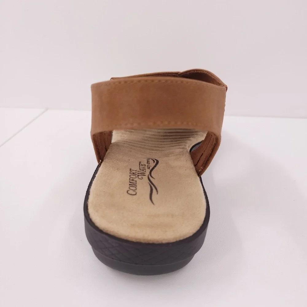 Easy Street Comfort Wave Claudia Slingback Sandals Tan Womens 7.5 N‎ Slip On